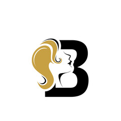logo design woman beauty letter b