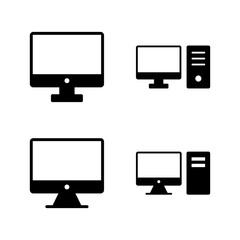 Computer icon vector. computer monitor sign and symbol