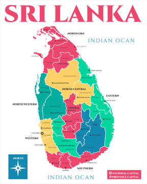 Map of Sri Lanka's high-quality vector