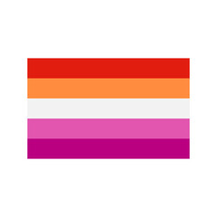 Vector flat lesbian lgbt flag isolated on white background
