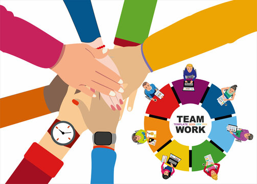 Flat design illustration concepts for business analysis and planning, consulting, team work, project management. Business, team work, cooperation and partnership. 