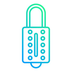luxury padlock icon on transparent background