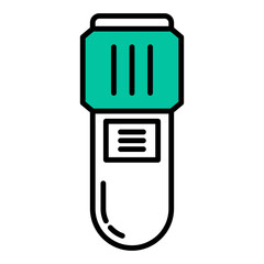 test tube icon on transparent background