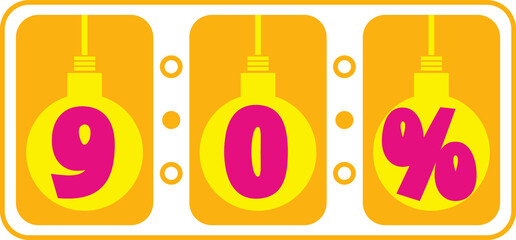 Yellow Lightbulb Special Offer Sale Flat Icon Vector Style