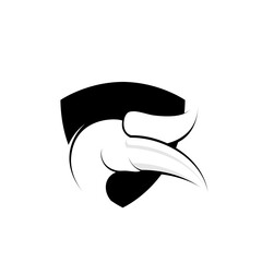 bird shield logo design template