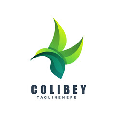 fly bird colorful logo