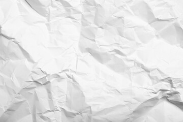 Sheet of white crumpled paper as background, closeup