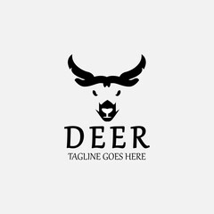 Deer logo design template. Vector illustration