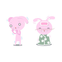 Rabbit pink Fear and Sick