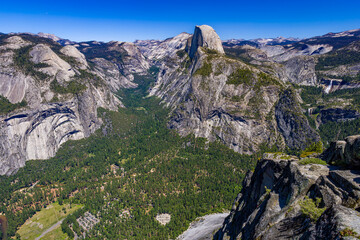 Half Dome, Nevada Falls and Yosemite Valley from Glacier Point.