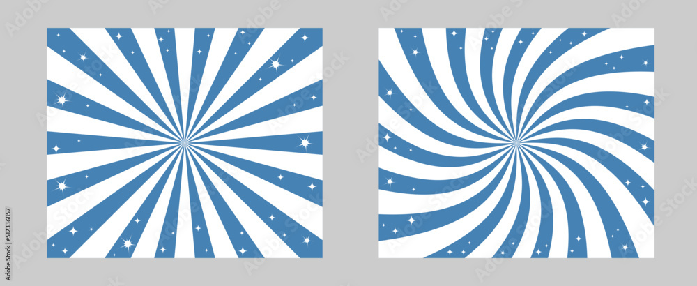 Poster solar explosion sun burst effect. vector sunburst wallpaper. blue color burst set of 2 sun rays back