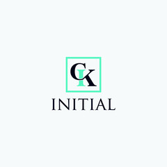 ck initial logo design vector