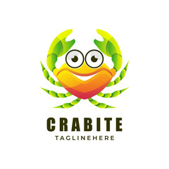 crab cute colorful logo