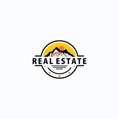 real estate vector design logo in classic style