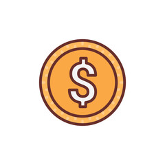 Dollar Coin icon in vector. Logotype