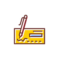 Bank Check icon in vector. Logotype