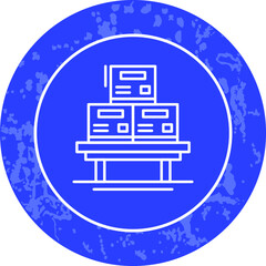 Naklejka premium Unique Line Round Circle Icon