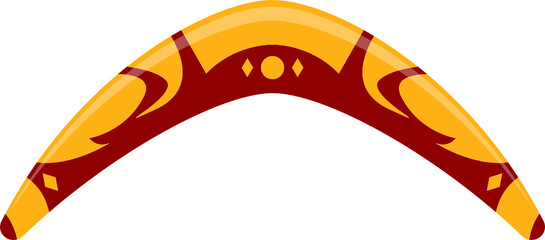Wooden boomerang clipart design illustration