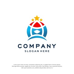 education logo global concept premium vector