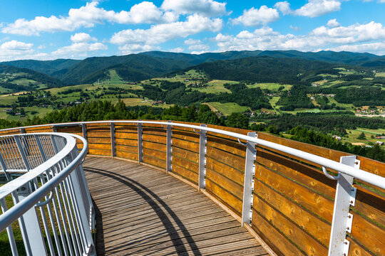Barcice Lookout Tower in Poprad Park, Nowy Sacz, Poland