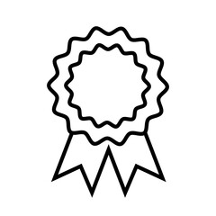 Badge with ribbons icon. Winning award, prize, medal or badge icon for apps and websites. Trendy outline symbols for mobile apps and website design. Premium icon in trendy line style.