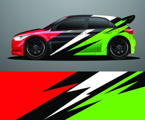 Obraz premium Rally car decal graphic wrap vector, abstract background