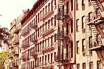 SoHo, New York City. New York City vintage filter image.