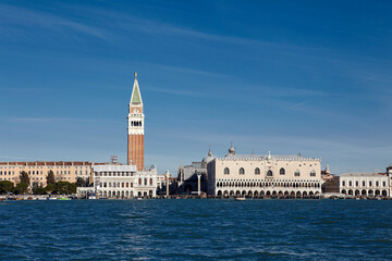 San Marco square in Venice seen from the lagoon, Italy
