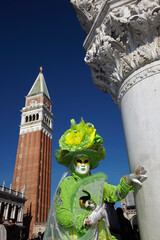 Traditional Venetian mask at Carnival 2017, Venice, Italy