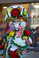 Traditional Venetian mask at Carnival 2017, Venice, Italy