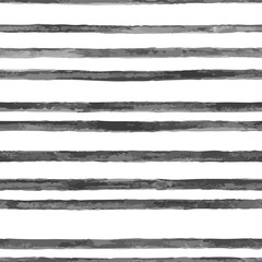 Seamless pattern with watercolor gray stripes. 