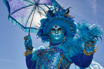 Traditional Venetian mask at Carnival 2017, Venice, Italy