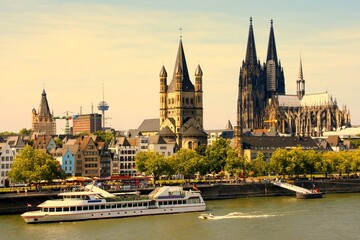 Cologne, Germany. Vintage filtered style color retro photo tone.