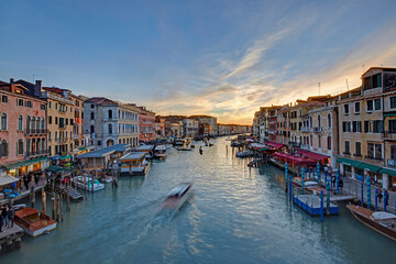 Fototapeta na wymiar View of the Grand Canal from the Rialto Bridge, Venice, Italy