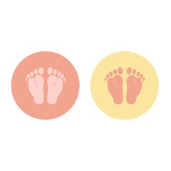 Baby feet. Vector cartoon illustration. 