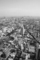 Bangkok city. Black and white photo retro style.