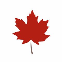 Bright autumn leaf. Cartoon style. Vector design.