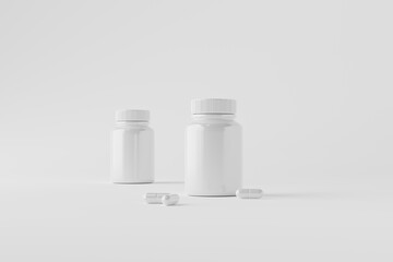 Glossy Plastic Capsules Bottle Mockup