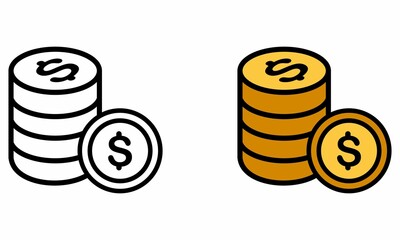Illustration Vector Graphic of Coin, currency, dollar Icon