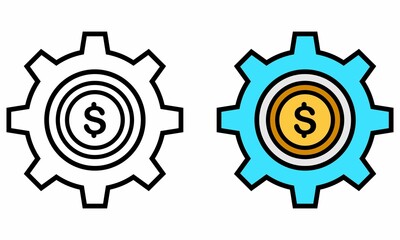 Illustration Vector Graphic of Coin, money, setting Icon