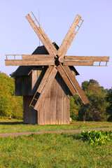 Ukrainian windmills in the village