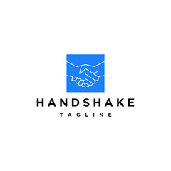 Handshake logo design icon template