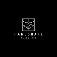Handshake logo design icon template