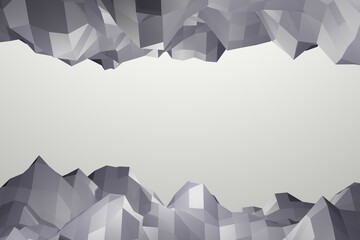 3d rendering abstract background with low polygon frame