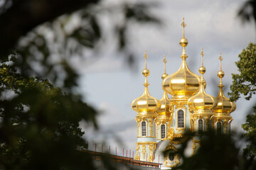 Golden dome of Catherine Palace, located in Tsarskoye Selo (Pushkin),Saint Petersburg, Russia