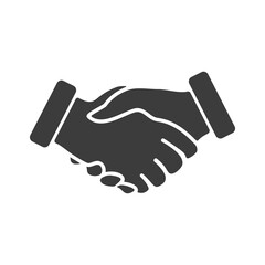 Handshake silhouette. Business agreement symbol. Contract hand gesture sign. Vector illustration isolated on white.