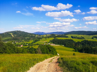 Naklejka premium Beskydy Mountains Landscape – Scenic Views from Poland and Slovakia