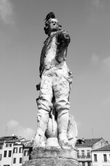 Padua, Italy. Black white photo retro style.