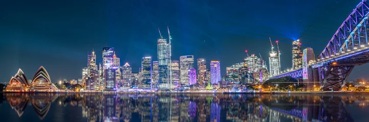 Peel and stick wall murals Sydney vivid sydney pano view