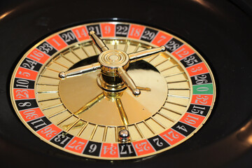 spinning casino roulette wheel